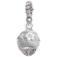 thumbnail image 1 of Silvertone Raised Flowers with Clear Crystals on Barrel Spinner - Rope Charm Bead, 1 of 1