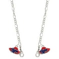 thumbnail image 1 of Silvertone Red Hat With Purple Bow Silvertone Face Mask Necklace, 1 of 2