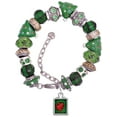 thumbnail image 1 of Silvertone Red Tree Frog in Shadow Box Green Christmas Bead Bracelet, 1 of 4