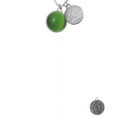 thumbnail image 1 of Silvertone Round - Imitation Cat's Eye - Green - Not All Angels Have Wings Some Wear Scrubs Engraved Necklace, 1 of 1