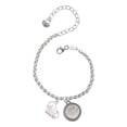 thumbnail image 1 of Silvertone Scottie Dog Silhouette Heart Run Like a Girl - Strong and Fierce Engraved Bracelet, 1 of 1