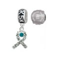 thumbnail image 1 of Silvertone Scroll Ribbon with Teal Crystal 5K Run She Believed She Could Charm Beads (Set of 2), 1 of 1