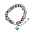thumbnail image 1 of Silvertone Small 3-D Teal Present with Bow Silver Tone Christian Bead Bracelet, 1 of 4