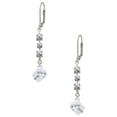 thumbnail image 1 of Silvertone Small 3-D White Present Box with Bow Crystal Madison Leverback Earrings, 1 of 2