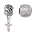 thumbnail image 1 of Silvertone Small AB Crystal Cross Snowflakes are Kisses from Heaven Charm Beads (Set of 2), 1 of 1