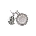 thumbnail image 1 of Silvertone Small Angel Run Like a Girl - Strong and Fierce Engraved Necklace, 1 of 1