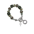 thumbnail image 1 of Silvertone Small Ankh Fall Crystal Bead Charm Bracelet, 1 of 1