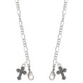 thumbnail image 1 of Silvertone Small Botonee Cross with Beaded Decoration Silvertone Face Mask Necklace, 1 of 2