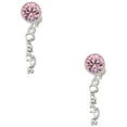 thumbnail image 1 of Delight Jewelry Silvertone Small Cutie Pie Script Pink Crystal Clip on Earrings, 1 of 5