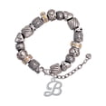 thumbnail image 1 of Silvertone Small Gelato Script Initial - B - Silver Tone Christian Bead Bracelet, 1 of 4