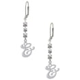 thumbnail image 1 of Silvertone Small Gelato Script Initial - & - Crystal Madison Leverback Earrings, 1 of 2