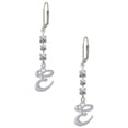 thumbnail image 1 of Silvertone Small Gelato Script Initial - E - Crystal Madison Leverback Earrings, 1 of 2