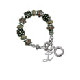 thumbnail image 1 of Silvertone Small Gelato Script Initial - L - Fall Crystal Bead Charm Bracelet, 1 of 1