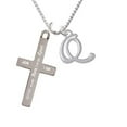 thumbnail image 1 of Silvertone Small Gelato Script Initial - Q - I Set You Apart - Cross Necklace, 1 of 2