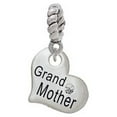 thumbnail image 1 of Silvertone Small ''Grandmother'' Heart with Clear Crystal - Rope Charm Bead, 1 of 1