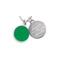 thumbnail image 1 of Silvertone Small Green Enamel Disc Not All Angels Have Wings Some Wear Scrubs Engraved Necklace, 1 of 1