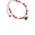 thumbnail image 1 of Silvertone Small Green Megaphone Red Beaded Bracelet, 1 of 1