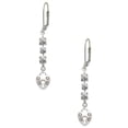 thumbnail image 1 of Silvertone Small Heart Lock with Keyhole Crystal Madison Leverback Earrings, 1 of 2