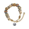 thumbnail image 1 of Silvertone Small Jack O'Lantern with Stem Two Tone Christian Bead Bracelet, 1 of 4