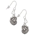 thumbnail image 1 of Silvertone Small Lion - Mascot Heart French Earrings, 1 of 4