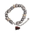 thumbnail image 1 of Silvertone Small Maroon Megaphone Silver Tone Christian Bead Bracelet, 1 of 4