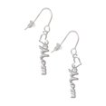 thumbnail image 1 of Silvertone Small Mom Script Heart French Earrings, 1 of 1