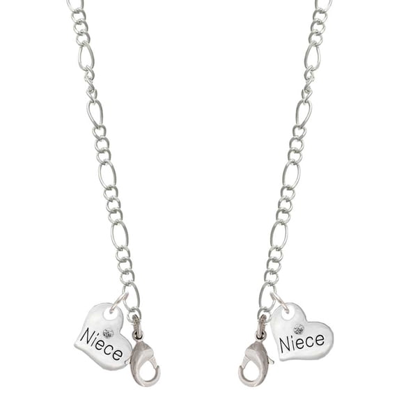 Silvertone Small Niece Heart Silvertone Face Mask Necklace
