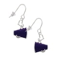 thumbnail image 1 of Silvertone Small Purple Megaphone Heart French Earrings, 1 of 4