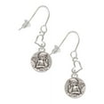 thumbnail image 1 of Silvertone Small Raphael Angel on Disc Heart French Earrings, 1 of 1