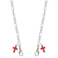 thumbnail image 1 of Silvertone Small Red Crystal Cross Silvertone Face Mask Necklace, 1 of 2