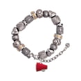 thumbnail image 1 of Silvertone Small Red Megaphone Silver Tone Christian Bead Bracelet, 1 of 4