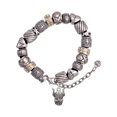 thumbnail image 1 of Silvertone Small Viking - Mascot Silver Tone Christian Bead Bracelet, 1 of 4