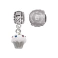 thumbnail image 1 of Silvertone Small White Cupcake with Crystal Sprinkles 13.1 Half Marathon Run She Believed She Could Charm Beads (Set of 2), 1 of 1