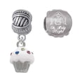 thumbnail image 1 of Silvertone Small White Cupcake with Crystal Sprinkles Come Let us Adore Him Charm Beads (Set of 2), 1 of 1