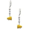 thumbnail image 1 of Silvertone Small Yellow Megaphone Crystal Madison Leverback Earrings, 1 of 2