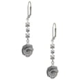 thumbnail image 1 of Silvertone Snake Wrapped Around Spinner Crystal Madison Leverback Earrings, 1 of 2