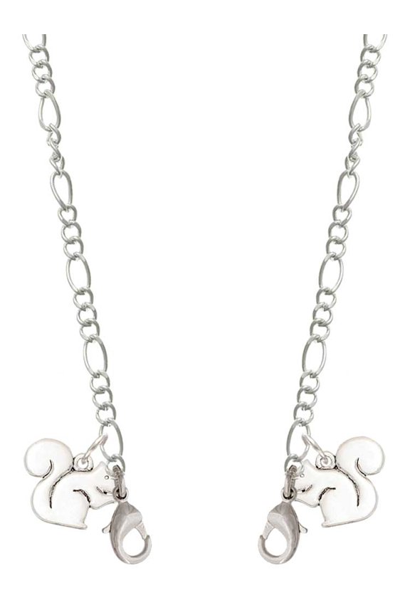Silvertone Squirrel Silvertone Face Mask Necklace