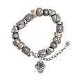 thumbnail image 1 of Silvertone Star of David with Blue Crystal Spinner Silver Tone Christian Bead Bracelet, 1 of 4
