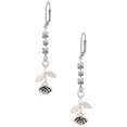 thumbnail image 1 of Silvertone Stemmed Rose Crystal Madison Leverback Earrings, 1 of 2