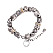 Silvertone Strong Brave Fearless Infinity Ring Silver Tone Christian Bead Bracelet