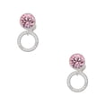 thumbnail image 1 of Delight Jewelry Silvertone Stronger Braver Smarter Infinity Ring Pink Crystal Clip on Earrings, 1 of 5