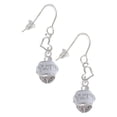 thumbnail image 1 of Silvertone Survivor with Pink Ribbon on White Spinners Heart French Earrings, 1 of 4