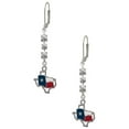 thumbnail image 1 of Silvertone Texas Outline with Flag Crystal Madison Leverback Earrings, 1 of 2