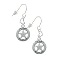 thumbnail image 1 of Silvertone Texas Ranger Badge Heart French Earrings, 1 of 4