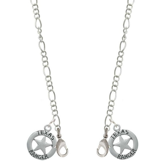 Silvertone Texas Ranger Badge Silvertone Face Mask Necklace