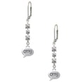 thumbnail image 1 of Silvertone Text Chat - omg - Oh My God - Crystal Madison Leverback Earrings, 1 of 2
