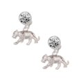 thumbnail image 1 of Silvertone Tiger Cub Clear Crystal Clip On Earrings, 1 of 3