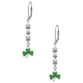 thumbnail image 1 of Silvertone Translucent Green Shamrock Crystal Madison Leverback Earrings, 1 of 2