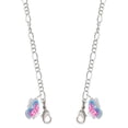 thumbnail image 1 of Silvertone Translucent Hot Pink & Blue Flying Butterfly Silvertone Face Mask Necklace, 1 of 2