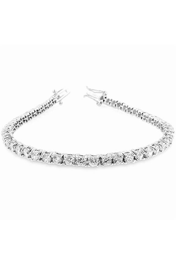 Silvertone Victorian CZ Tennis 7 Inch Bracelet
